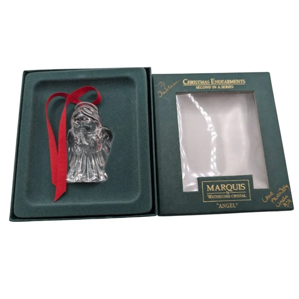 Retired Christmas Endearments Waterford Crystal Angel - Second In A Series